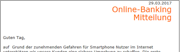 Phishing-Mail sicheres Online-Banking Phishing-Mail sicheres Online-Banking